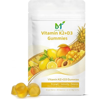 OEM D3+K2 Vitamine Gummies 30 stuks Max. Sterkte 6000IE D3 & 200mcg K2 voor sterke botten & cardiovasculaire gezondheid