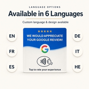 Tarjeta NFC de reseñas de Google, acrílica, para restaurante, cafetería, tienda, adhesivo para mostrador o puerta, mejora las valoraciones, idiomas: EN, FR, DE, <span class=keywords><strong>ES</strong></span>, IT - Product Image 2