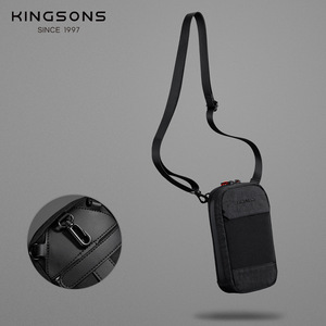 Kingsons Men's Crossbody Bag Vertical <b>Square</b> Zipper Portable Chest Bag For Leisure Travel Summer 2025 - Product Image 4