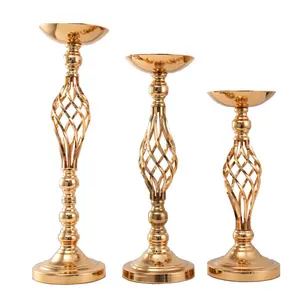 Suporte de castiçal de mesa destacável, decorativo de casamento, coletor de ouro e prata para velas
