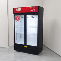 Armoire à boissons verticale commerciale sur mesure avec porte en verre trempé à large vue pour les supermarchés