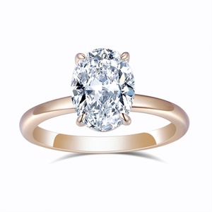 Bague de fiançailles Messi Jewelry MSR-664, classique, solitaire, diamant, or jaune 18 carats, 1,4 ct, diamant de laboratoire - Product Image 1