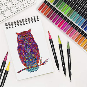 Marcadores de Doble Punta, 24, 36, 48, 60, 72, 100, 120 Colores, Punta Fina y Pincel, Marcadores Personalizados para Dibujo y Pintura - Product Image 1