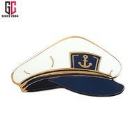 Badges métalliques sur mesure sur le thème nautique, broches émaillées avec motifs casquette de capitaine, ancre et gouvernail, épingles de revers – Fabrication depuis 12 ans