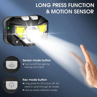 Faro de advertencia COB de Venta caliente para pesca nocturna al aire libre impermeable carga USB LED Luz de inducción batería de iones de litio 2G11