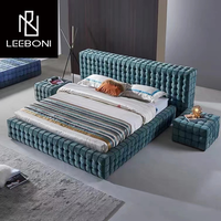 Vente en gros d'usine de meubles nouveau design de lit de luxe bas quantité minimale de commande lit king size villa king size rembourré design italien
