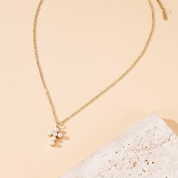Collier en cuivre sophistiqué avec perles croisées, style luxe léger, best-seller transfrontalier pour femme, exquis et élégant, haute imitation