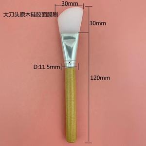 DIAS bambou bois acrylique poignée visage bois synthétique Silicone nouveau Vegan personnalisé Logo étiquette privée simple argile masque brosse de maquillage - Product Image 4