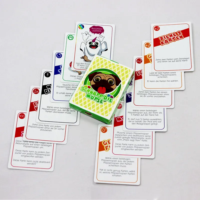 Impresión personalizada interesante divertido juego de cartas Fabricación de fiesta para adultos entretenimiento juegos de cartas Casuales