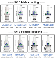 Raccord rapide en plastique à grand débit 3/8'' à basse pression, en POM de haute qualité pour connecteur de pipeline d'instrument de pulvérisation cosmétique