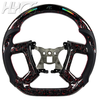 Volant personnalisé en cuir et fibre de carbone forgée rouge avec LED et indicateur de régime pour Chevrolet Silverado Suburban Tahoe GMC Sierra Denali