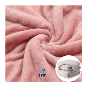 Bon prix solide 100% polyester polaire flanelle couverture tissu flanelle polaire