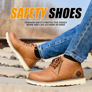 Safety Shoes Men Steel Toe Anti-Smash Puncture Proof Work Construction Industry Low Top Round Head Waterproof Non Slip - Product Image 5