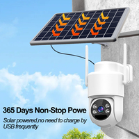 Cámara de Seguridad Inalámbrica PTZ con Energía Solar para Exteriores, con Detección de Movimiento PIR y Audio Bidireccional para Electrodomésticos