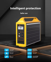 Générateur solaire portable Shingel, station d'alimentation avec panneau solaire intégré, sorties d'urgence, LED IP54, 1500 lumens