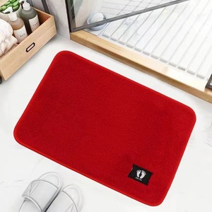 Tapis de sol en polaire corail 40x60 cm rectangulaire antidérapant absorbant pour la maison, la salle de bain et l'entrée - Product Image 1