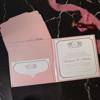 Invitation de mariage de luxe à couverture rigide, monogramme personnalisé, dorure argentée, invitations de mariage personnalisées, papeterie de mariage en gros