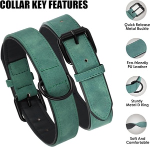 Wholesale Custom Logo Adjustable <b>Dog</b> Leather <b>Collar</b> - Product Image 2