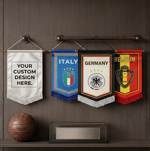 Banderines de Satén Personalizados de 25x35cm para Fútbol, Banderas Promocionales para Intercambio de Aficionados al Deporte, Souvenir al por Mayor - Product Image 3