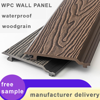 Panneau mural WPC imitation bois, lambris extérieur en remplacement du bois, revêtement mural rainuré 3D, panneau mural à texture bois pour extérieur