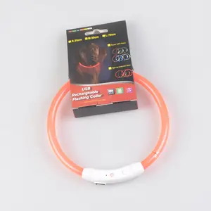 Newly USB Rechargeable Neck Chain Safety Light LED Dog Pet Collar