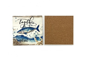 Ocean Retro Style Ceramic <b>Table</b> Mat Heat Wash Resistant Stain Pad with Positive Quotes for Home <b>Dining</b> <b>Placemat</b> - Product Image 2