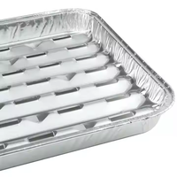 Accessoires de barbecue : Plateaux de cuisson jetables en aluminium perforés avec couvercles pour rôtissoires et buffets, résistants et durables