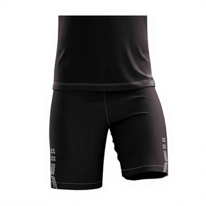 Ensemble de maillot de sport noir pour homme LONG MISSION INDUSTRY, motif quadrillé à rayures blanches, impression par sublimation, respirant, 100% uniforme - Product Image 5