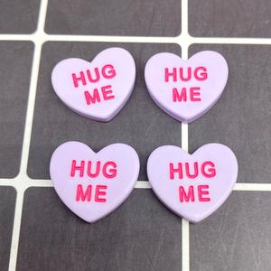 100 pièces/sac mat coeur forme câlin <span class=keywords><strong>moi</strong></span> résine breloques pour <span class=keywords><strong>Slime</strong></span> Mobile étui porte-clés bricolage artisanat décoration - Product Image 4