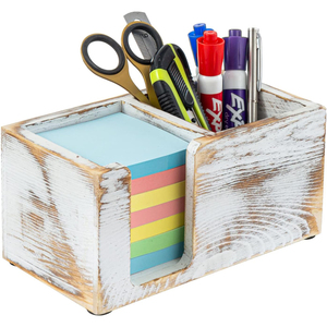 Gỗ rắn ghi chú dính và văn phòng phẩm đứng văn phòng máy tính để bàn lưu trữ hộp thích hợp cho tự dính <span class=keywords><strong>notepad</strong></span> bút chì đánh dấu - Product Image 1