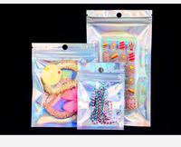 Sac mini-zippé holographique transparent avec fermeture éclair pour l'emballage de bijoux et les solutions de marquage personnalisé