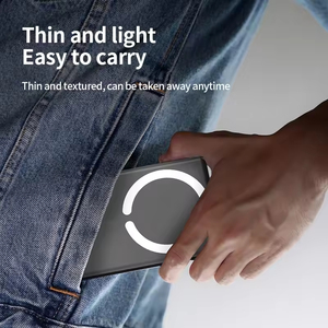 Power Bank Wireless in Lega di Alluminio <span class=keywords><strong>Mini</strong></span> Ultra-Sottile da 5000mAh con Ricarica Rapida 15W, Caricabatterie Portatile Tascabile - Product Image 4