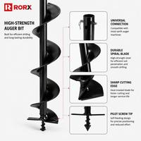 Tarière thermique industrielle RORX 1E44F-5 52cc 2 temps pour plantation d'arbres, puits profonds de 31,5 pouces, avec tarière