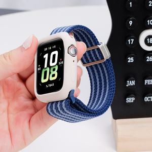 苹果手表10 (WB1166T) 新款设计圆形磁性扣编织尼龙编织表带 - Product Image 5