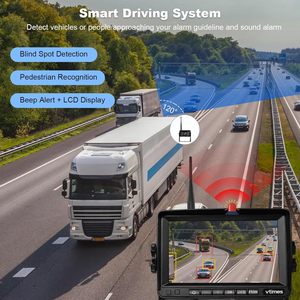 Sistema de <span class=keywords><strong>Monitor</strong></span> de cámara de respaldo de escritorio inalámbrico de 7 pulgadas, Kit DE SEGURIDAD DE PANTALLA Quad <span class=keywords><strong>View</strong></span> para camión de servicio pesado, camión, autobús, remolque - Product Image 2