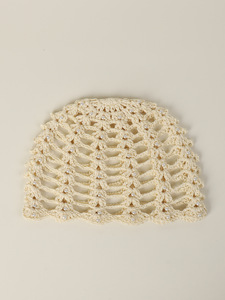 Bonnet en crochet perlé fait main pour femme, style vintage, ajouré en maille, doux, respirant, élastique, avec <span class=keywords><strong>filet</strong></span> à <span class=keywords><strong>cheveux</strong></span> décoratif - Product Image 6