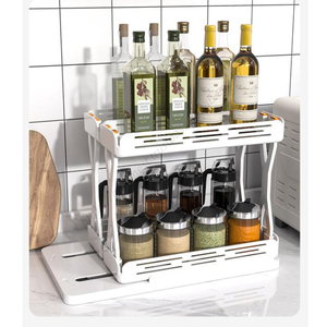 Estante Organizador de Doble Capa para Cocina y Hogar, Estante Extraíble de Plástico para Especias - Product Image 5