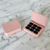Boîte de gel solide portable écologique pour salon de manucure professionnel, 4/6/9/12 compartiments, contenants carrés personnalisables pour gel cosmétique, fabrication en usine