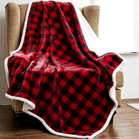 Couverture en sherpa personnalisée super douce et teinte pour l'hiver |   Plaid chaud 100% polyester |   Couverture en polaire unie moderne pour la maison