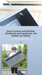 Fioriera rettangolare mobile <span class=keywords><strong>in</strong></span> resina plastica di <span class=keywords><strong>grandi</strong></span> dimensioni per balconi, cortili e giardini, ideale per la coltivazione all'aperto. - Product Image 6
