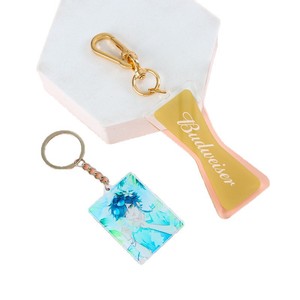 Porte-clés en acrylique Wangcheng, pendentif personnage de dessin animé, support transparent double face, breloque de sac, style décontracté, cadeau - Product Image 5