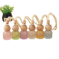 Bouteille vide en verre pour parfum de voiture, 10 ml, diffuseur d'air frais avec bouchon à vis et couvercle en bois pour huiles essentielles, vente en gros