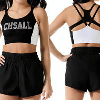 Camisetas y Tops Personalizados con Pedrería, Ropa Negra y Blanca con Diseño Personalizado, Ropa Brillante para Prácticas de Animadoras, Pantalones Cortos, 2 Conjuntos, Uniformes