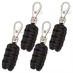Porte-clés en paracorde PP tressé à la main, lot de 4, pendentif de secours d'urgence avec clip métallique pour le camping en plein air, la randonnée, la décoration de sac - Product Image 5