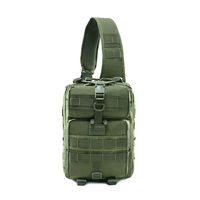 Sac de poitrine tactique multifonctionnel de style vintage BEARKY, sac à bandoulière en polyester imperméable, fermeture éclair, pour homme, pour l'extérieur