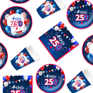 DAMAI - Juego de Artículos para Fiesta del 4 de Julio, Kit con Temática Patriótica para Decoraciones del Día de la Independencia y Día de las Elecciones, Decoraciones para Fiestas, para 8 Personas - Product Image 5