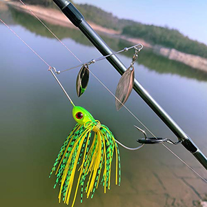 Señuelo de pesca giratorio de 18g y 90mm con faldas de goma simuladas para lubina - Product Image 2