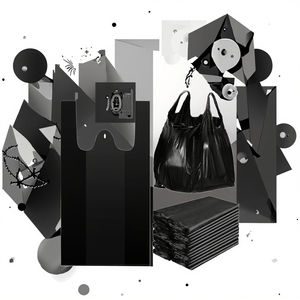 Sac en plastique à soufflets latéraux pour T-shirt - Noir PE imprimé en héliogravure Sécurité 24,5x44cm 13 microns - 3000 sacs/caisse - Product Image 3