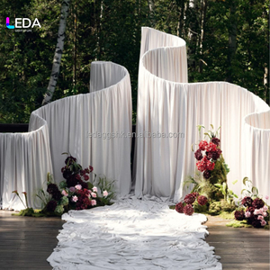 Decoraciones para Bodas al Aire Libre, Cortina de Tela en Forma de S Grande, Soporte Ajustable en Altura, Estante para Láminas de Nácar, Trapezoidal - Product Image 5