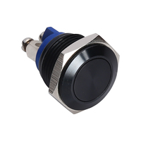 Interrupteur à bouton-poussoir en aluminium noir momentané rond de 16mm de haut ONPOW avec IP65( GQ16H-10/A) CE, RoHS